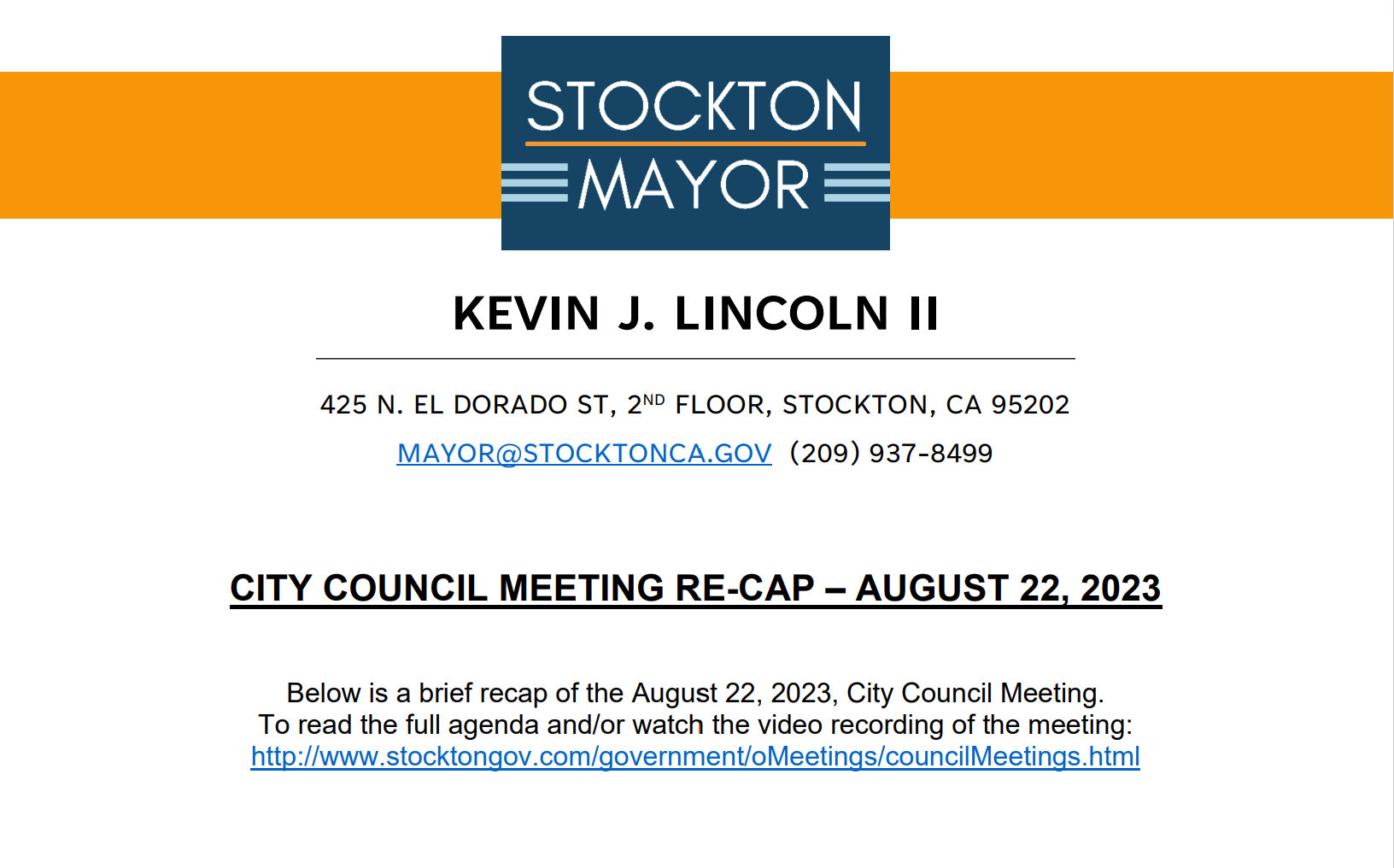 CITY COUNCIL MEETING RE-Cap - August 24TH, 2023